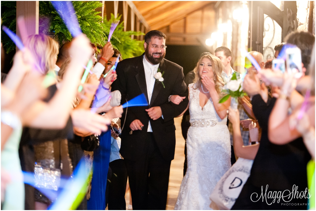 Glow sticks Wedding exit, Wedding at the Springs Event Venue in Rockwall, DFW Wedding Photographer, MaggShots Photography