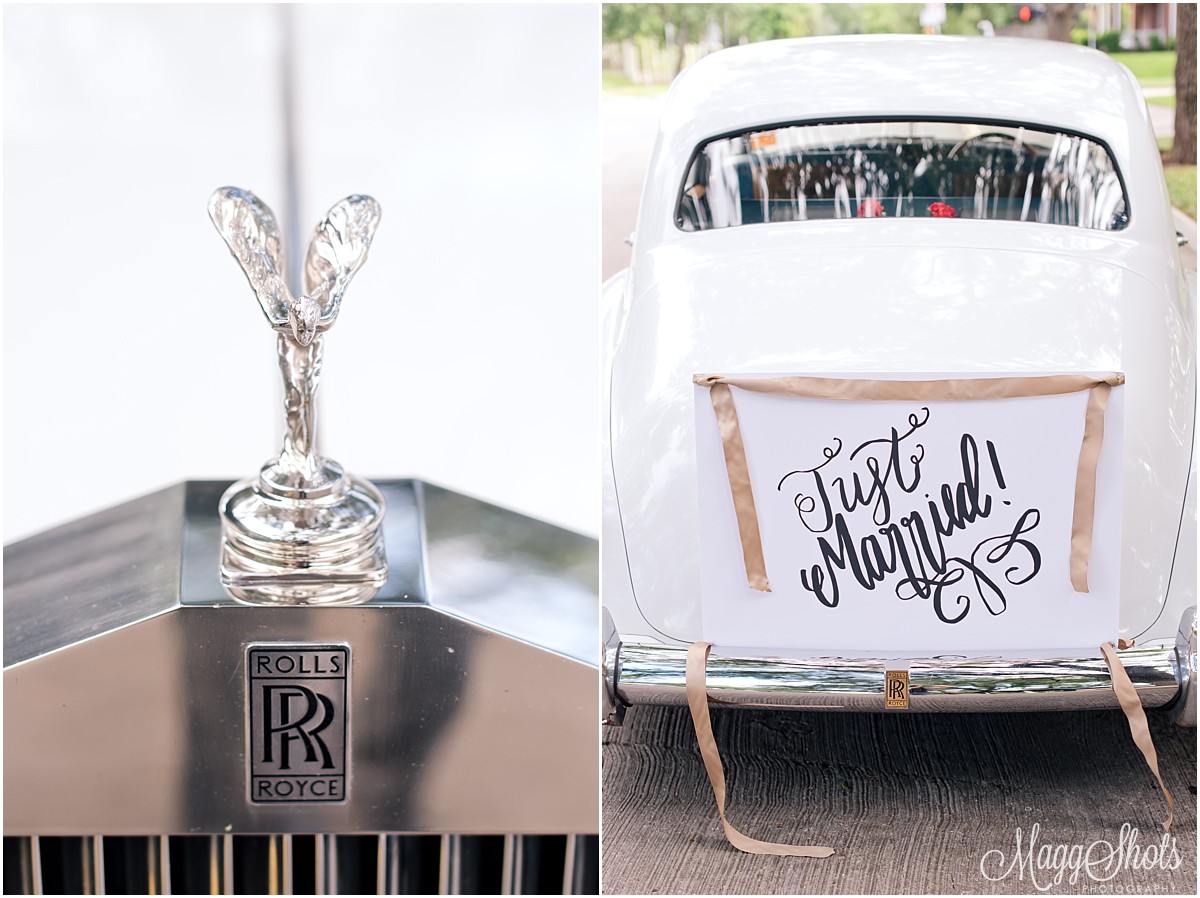 MaggShots Photography MaggShots Professional Photography Destination Photographer Rolls Royce Getaway Car Just Married