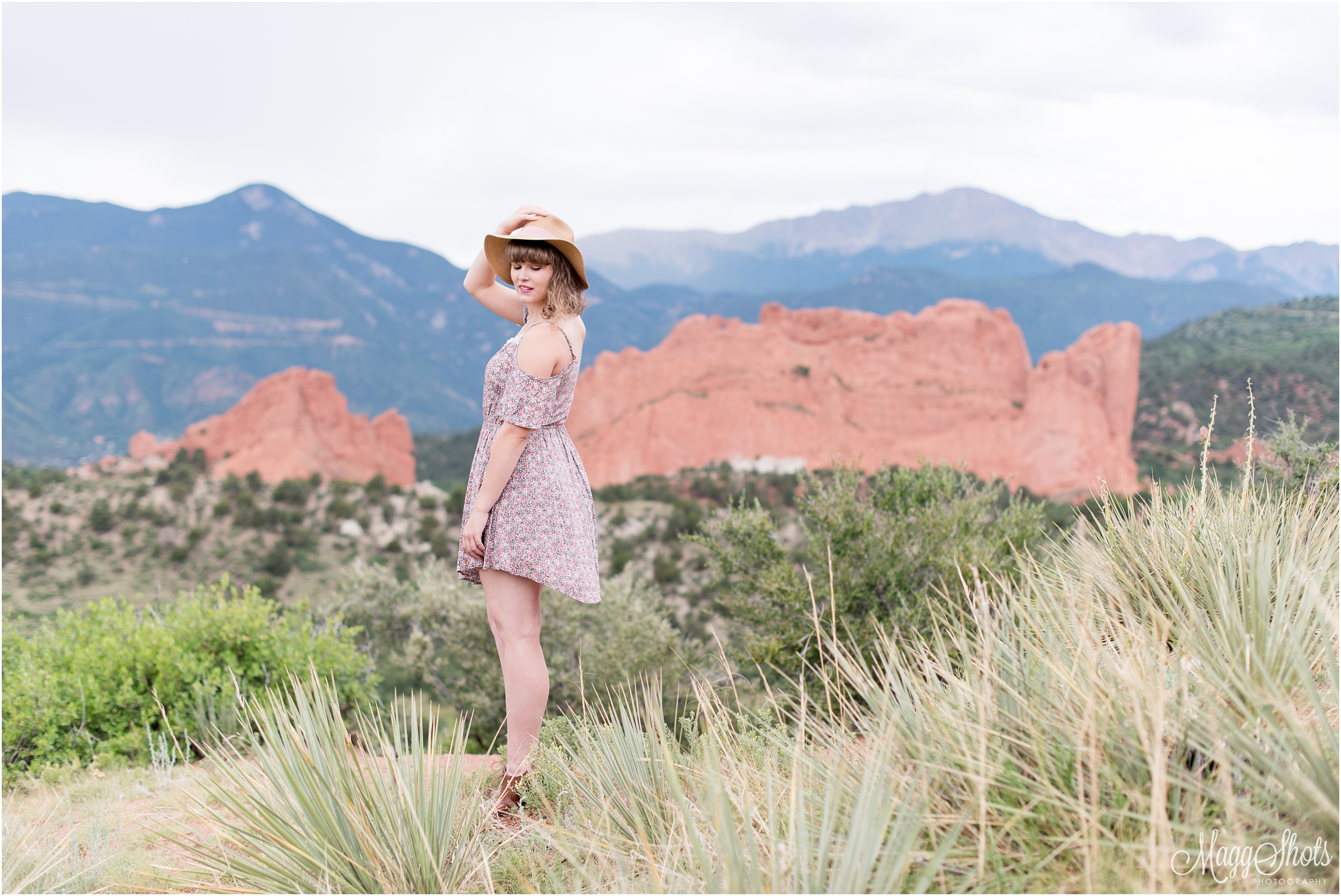 Girl Hat Dress Mountains Outdoors Colorado MaggShots Photography MaggShots Professional Photography Professional Photographer Garden of the Gods