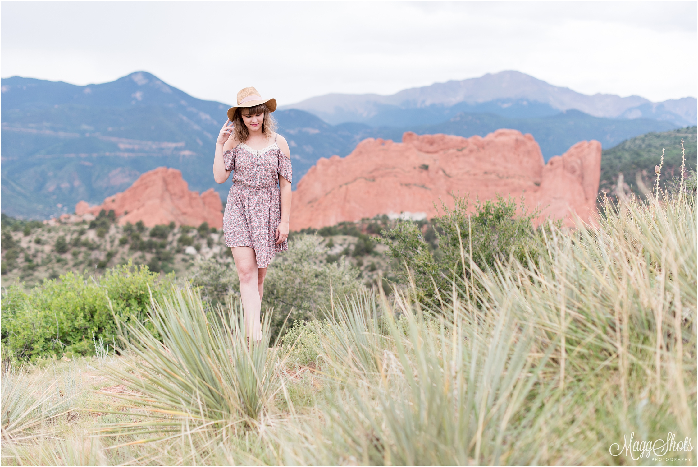 Girl Hat Dress Mountains Outdoors Colorado MaggShots Photography MaggShots Professional Photography Professional Photographer Garden of the Gods