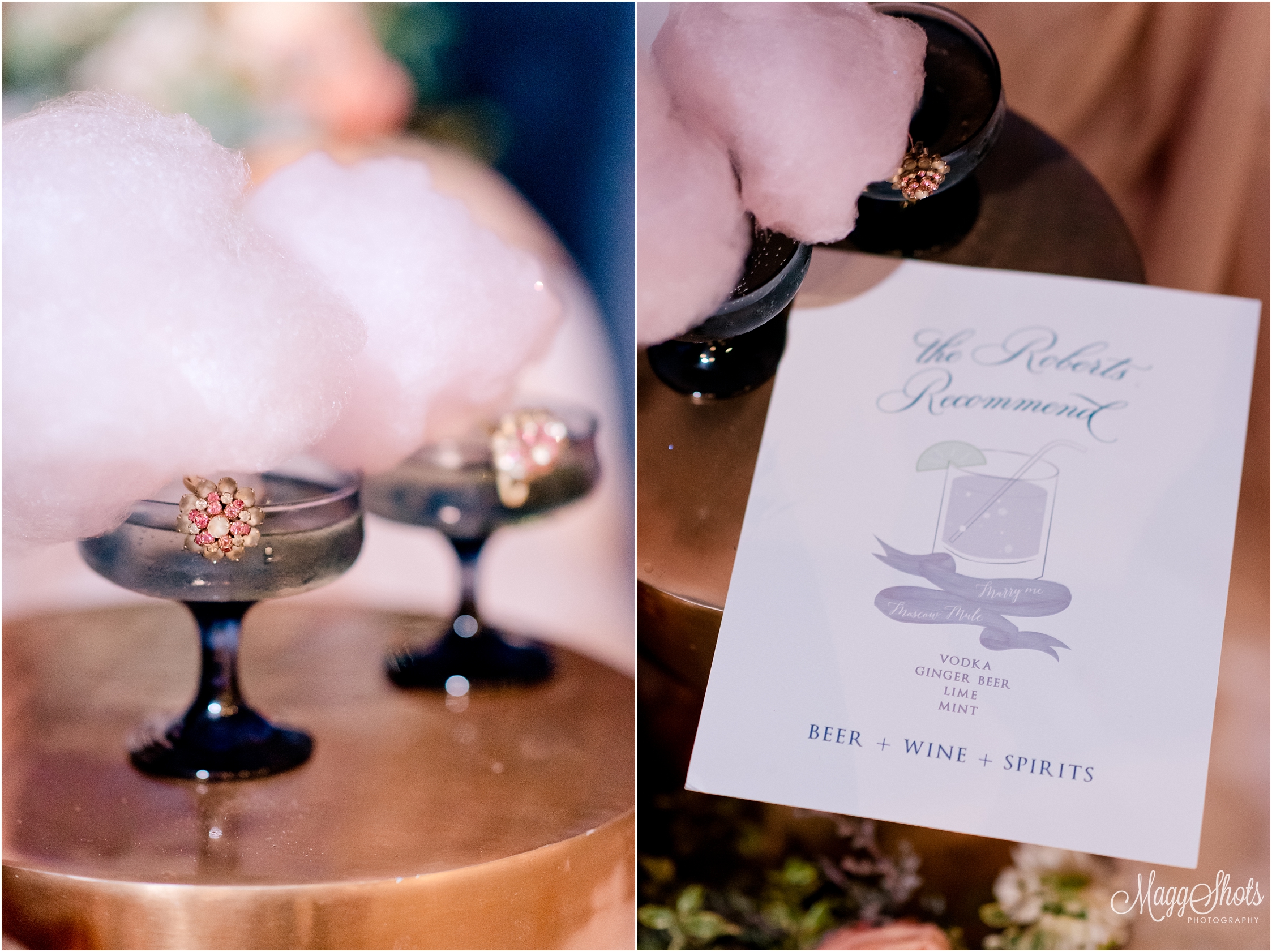 Styled Shoot, Wedding, Love, MaggShots Photography, MaggShots, Professional Photography, Professional Photographer, Couple, Bouquet, Flowers, Ring, The Washer Sculpture Center, Dallas, Drinks, Cotton Candy, Pink, Fluffy