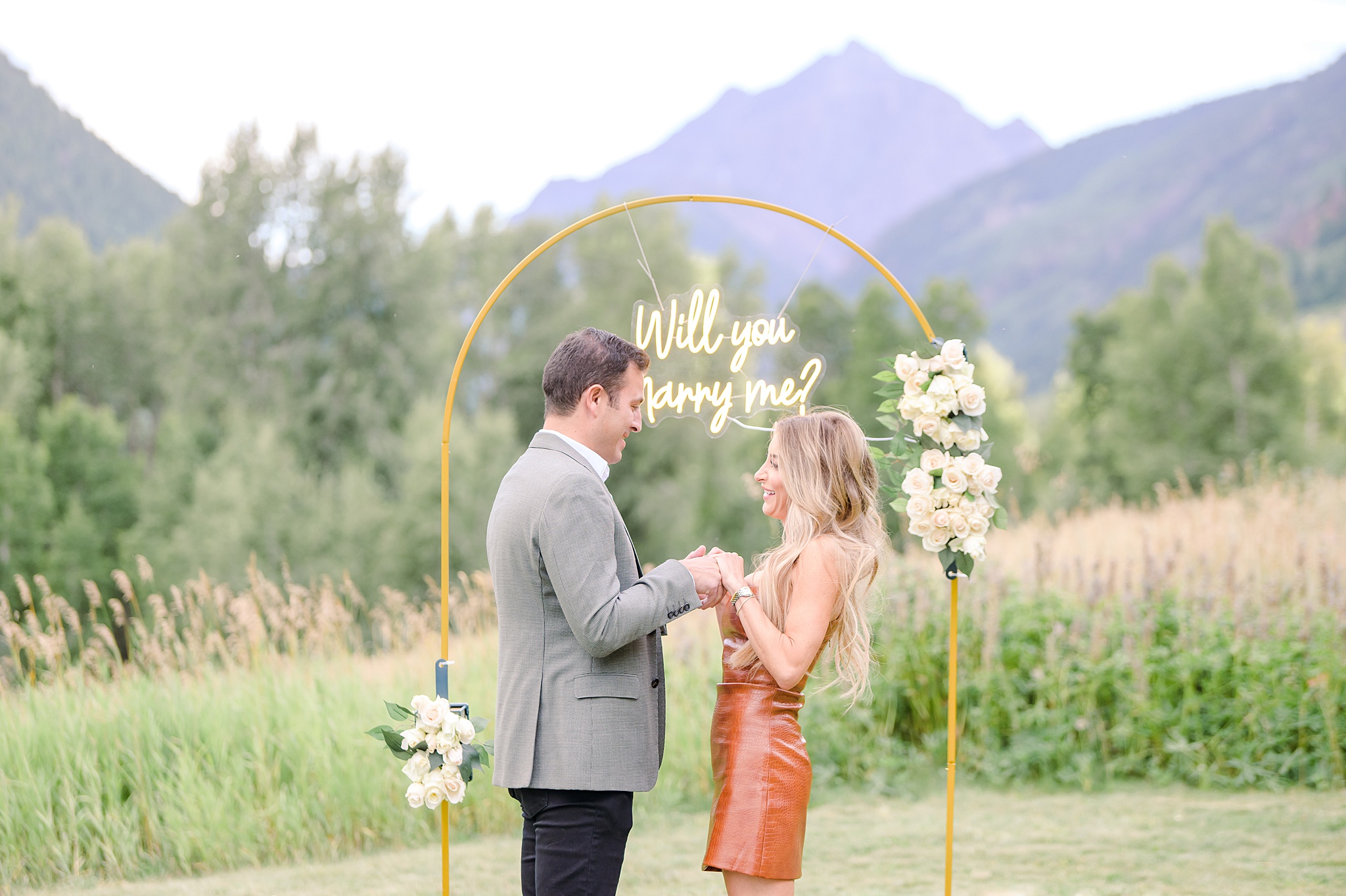 Will you marry me proposal in T Lazy 7 Ranch Aspen Meadow